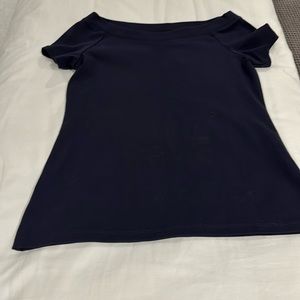 Ann Taylor off the should top navy blue XSP